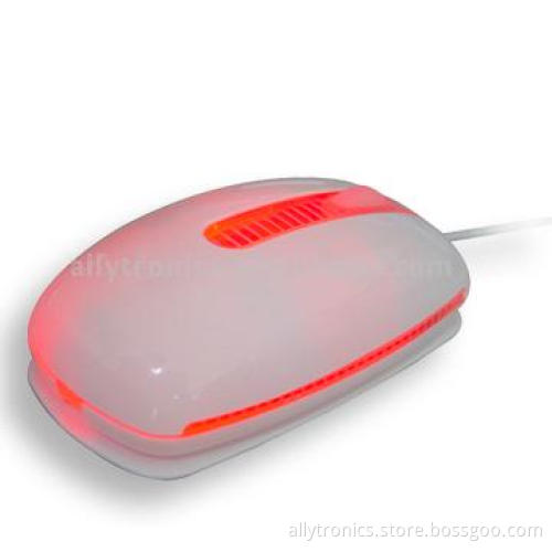 mini optical mouse with lighting-up design and hidden wires